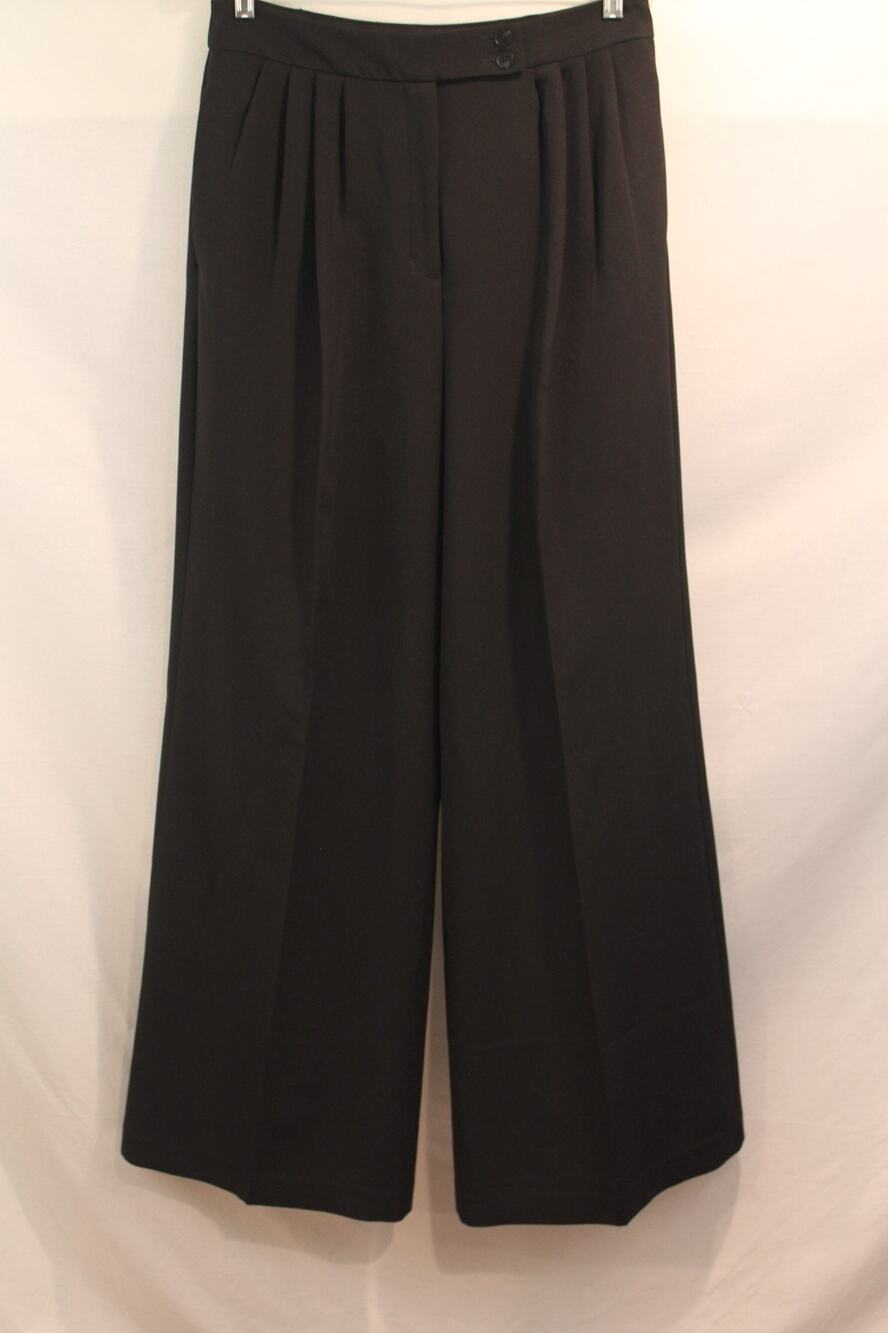 Express Super Wide Leg High Rise Dress Pants Womens size 10 Black Pleated Pocket